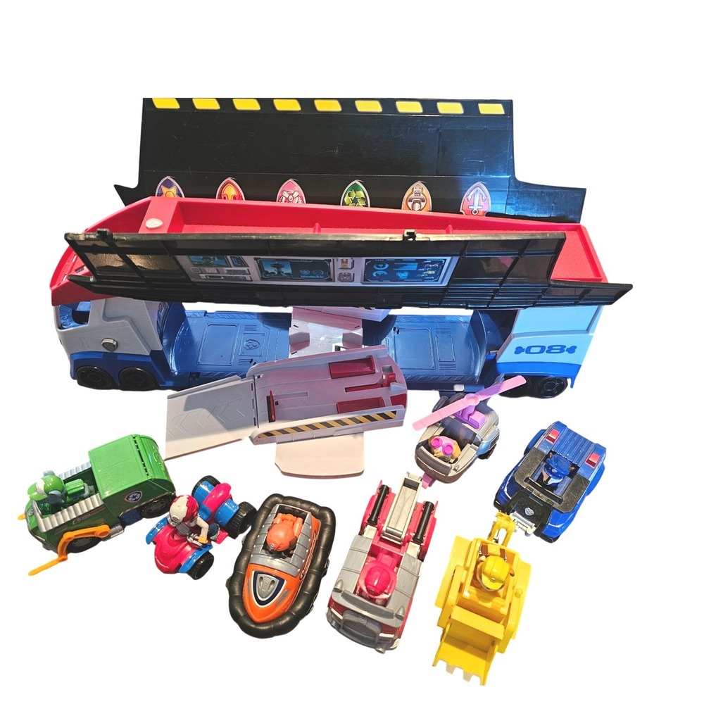 Paw Patrol Vehicle Carrier Playset with Figures and Vehicles Lots